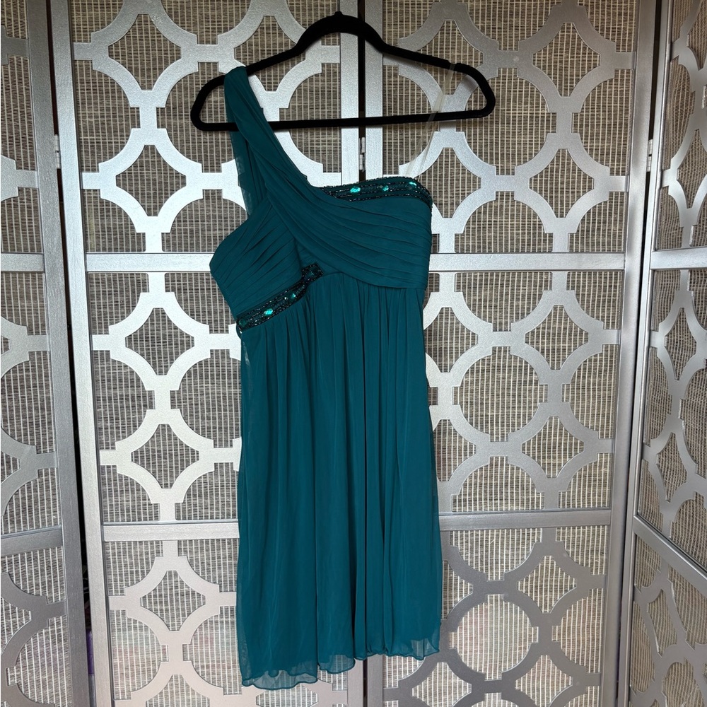 City Studio Blue Asymmetrical One-Shoulder Cocktail Dress